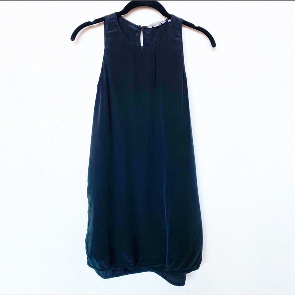 Athleta 100% Silk Side Slit CYA Tank Black Size XXS